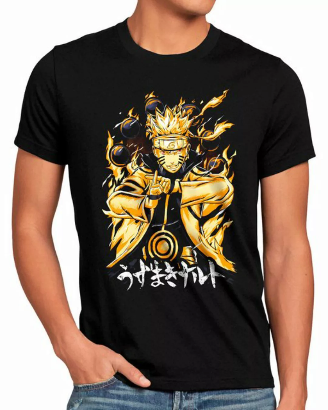 style3 Print-Shirt Herren T-Shirt Nine-Tails Mode hatake shikamaru kage nar günstig online kaufen