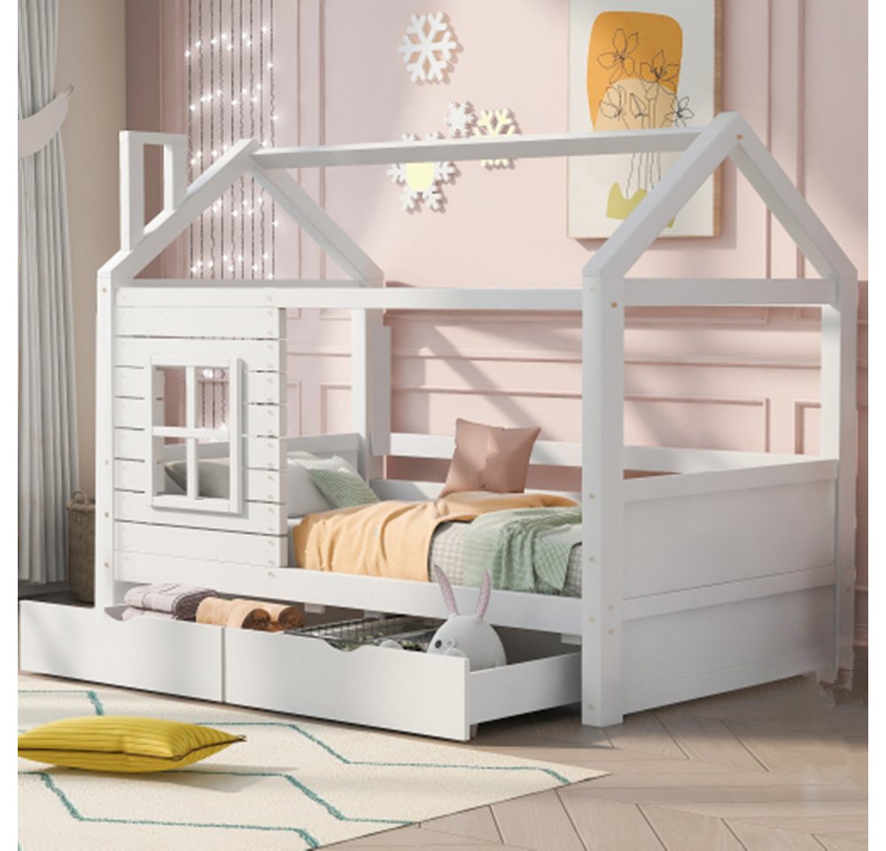 XDeer Kinderbett Hausbett Kinderbett Jugendbett 90*200,vielseitiges Holz Ki günstig online kaufen