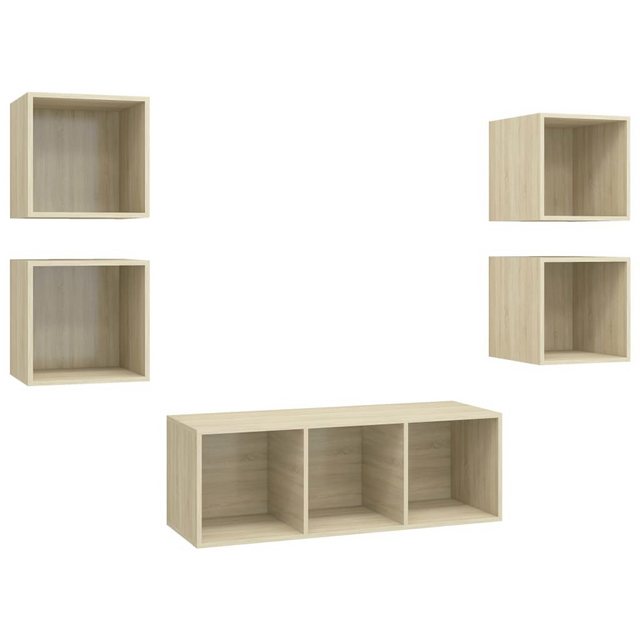 vidaXL TV-Schrank 5-tlg. TV-Schrank-Set Sonoma-Eiche Holzwerkstoff (1-St) günstig online kaufen