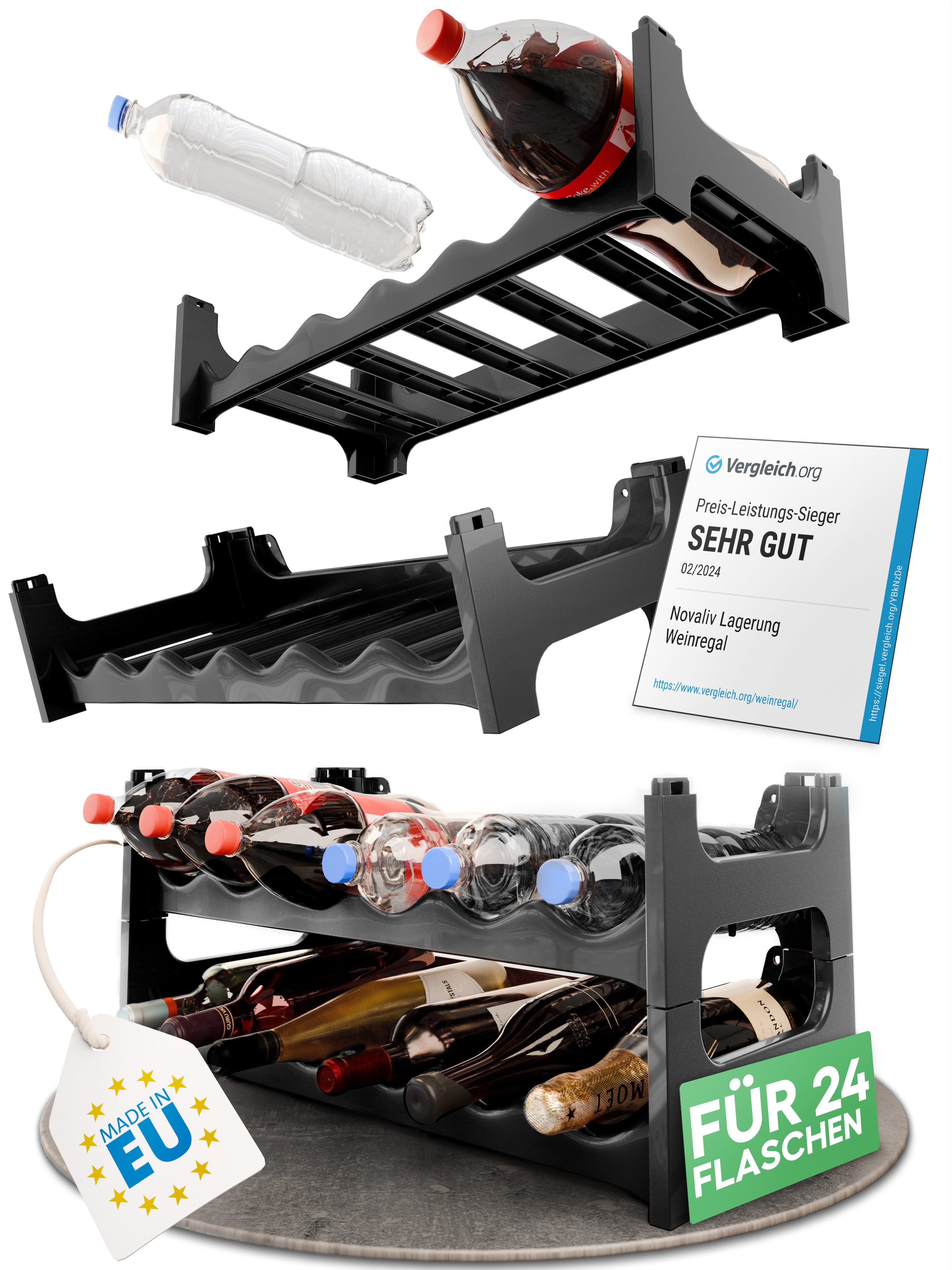 Novaliv Regal -, Spar-Set 4-tlg., Stapelbar,platzsparend, günstig online kaufen