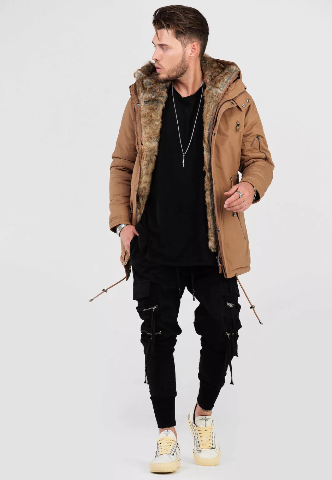 behype Parka "BHTYLER", mit abnehmbarem Kunstfell günstig online kaufen