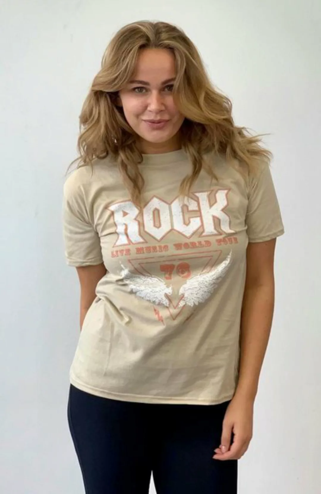 Worldclassca T-Shirt Worldclassca Damen T-Shirt Rock Print Frontdruck Somme günstig online kaufen