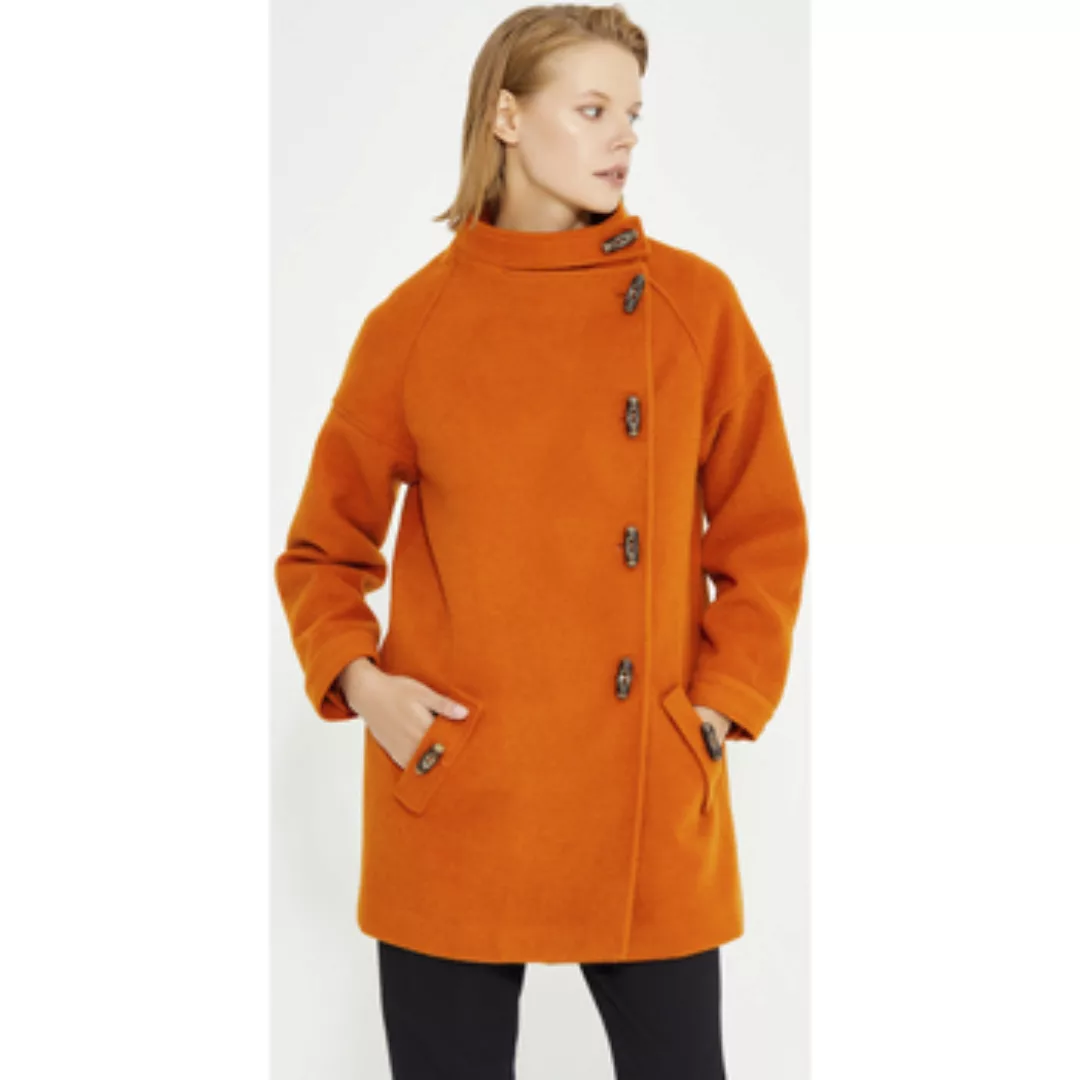 Just Like You  Damenmantel Orange Front Button Detailed Side Pocket Women'C günstig online kaufen