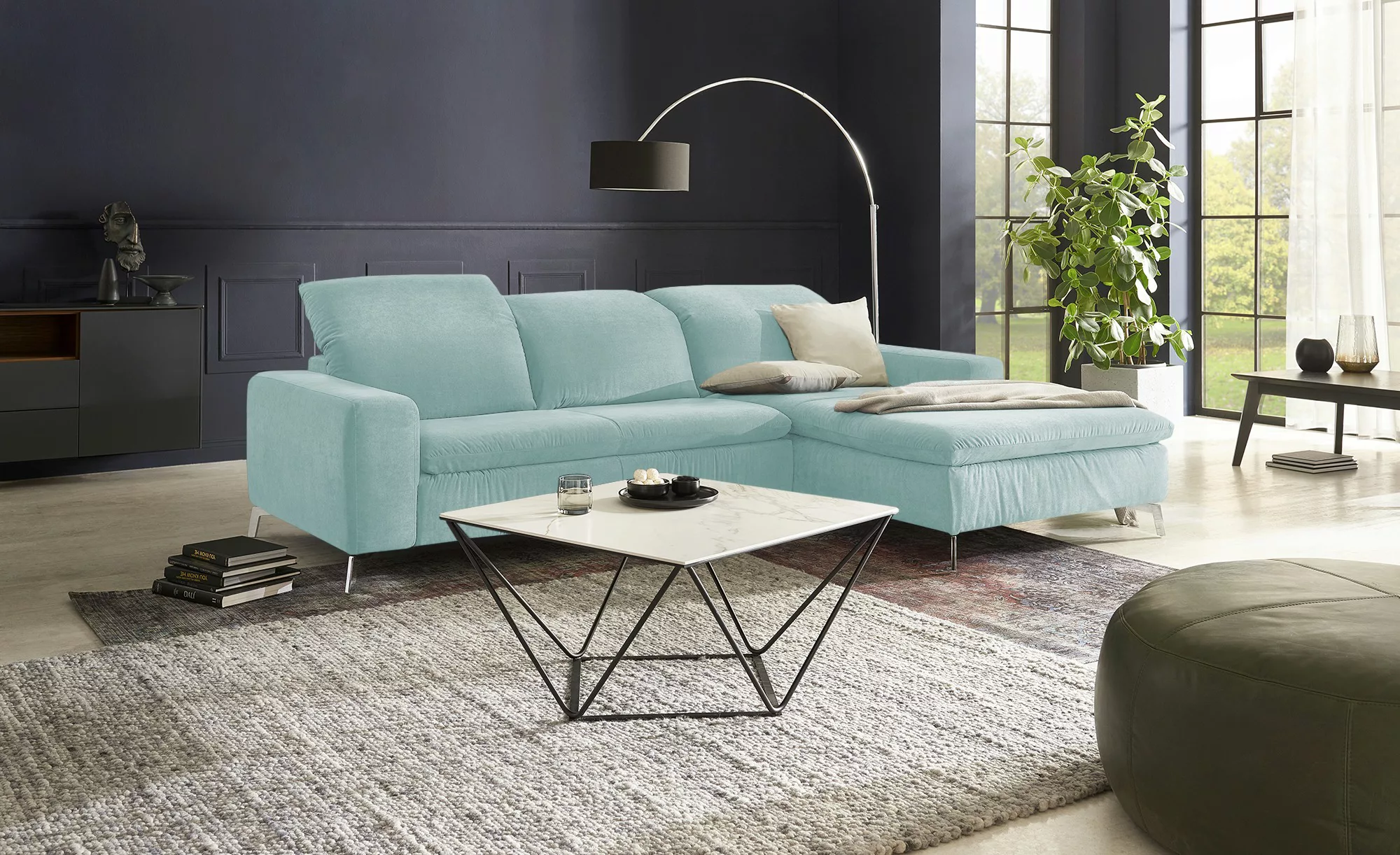 Max Schelling Ecksofa  Habitus ¦ türkis/petrol ¦ Maße (cm): B: 270 H: 77 T: günstig online kaufen