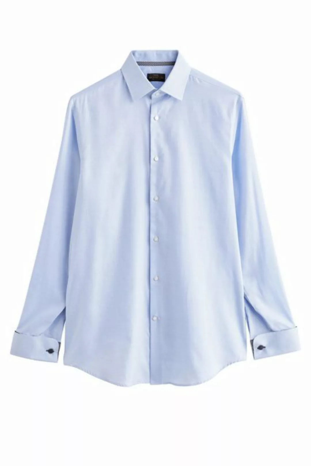 Next Langarmhemd Hemd mit Besatz-Ausfschlagmanschette (1-tlg) günstig online kaufen