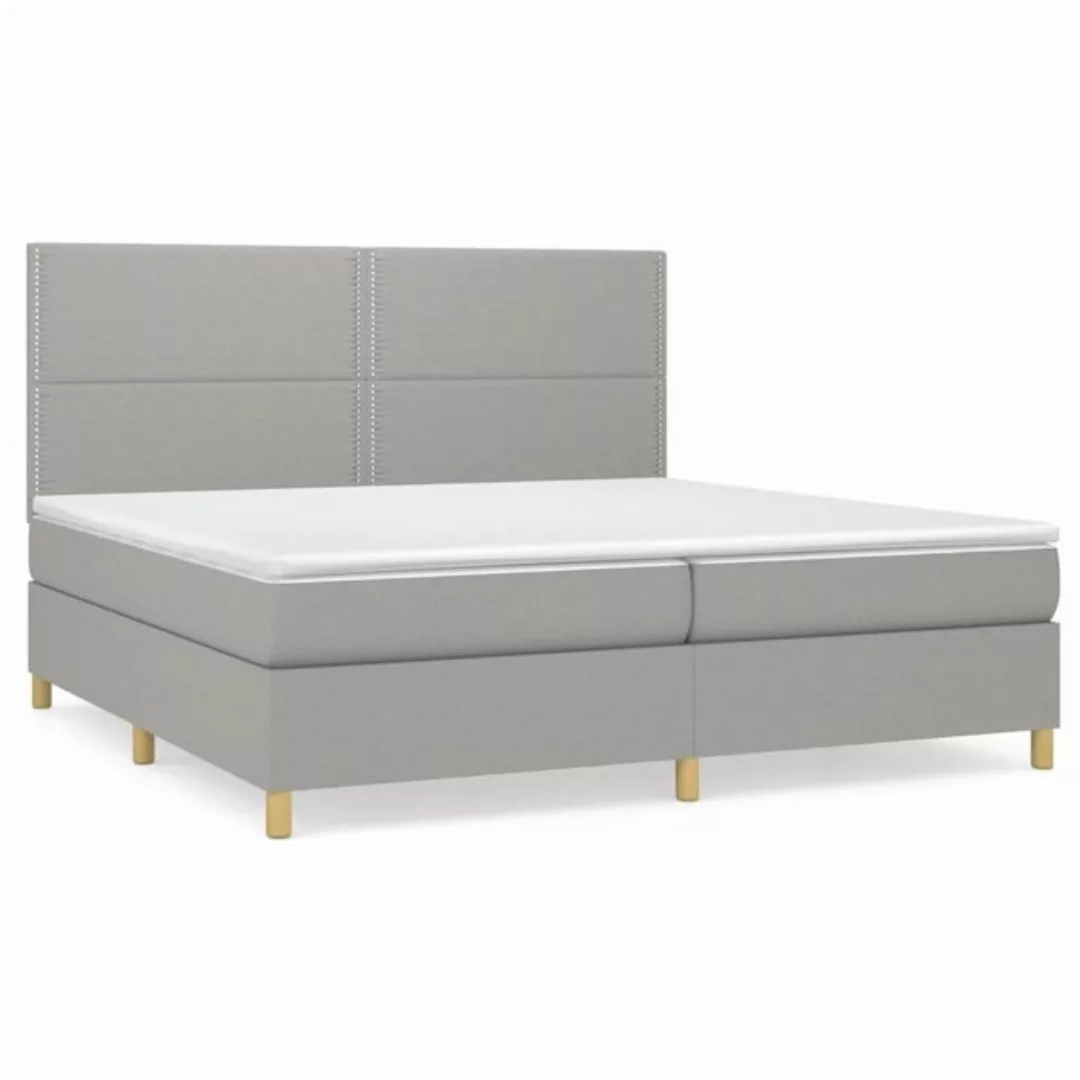 vidaXL Bettgestell Boxspringbett mit Matratze Hellgrau 200x200 cm Stoff Bet günstig online kaufen