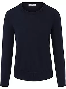 Rundhals-Pullover aus 100% SUPIMA®-­Baumwolle Peter Hahn blau günstig online kaufen