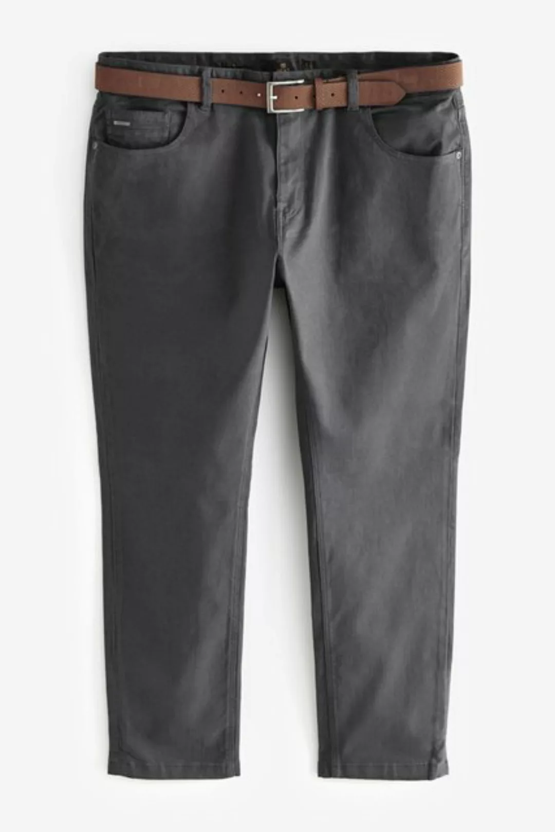 Next 5-Pocket-Hose Slim Fit Stretchhose im Jeans-Stil mit Gürtel (2-tlg) günstig online kaufen