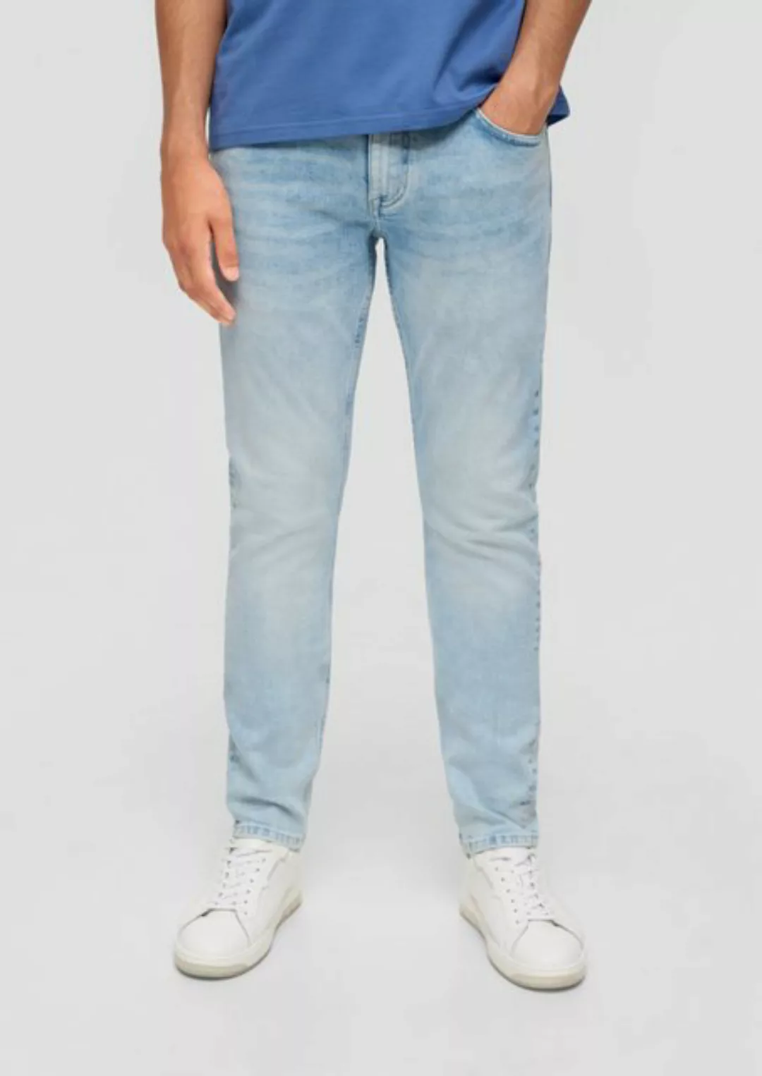 QS Stoffhose Jeans Rick / Slim Fit / Mid Rise / Slim Leg Label-Patch günstig online kaufen