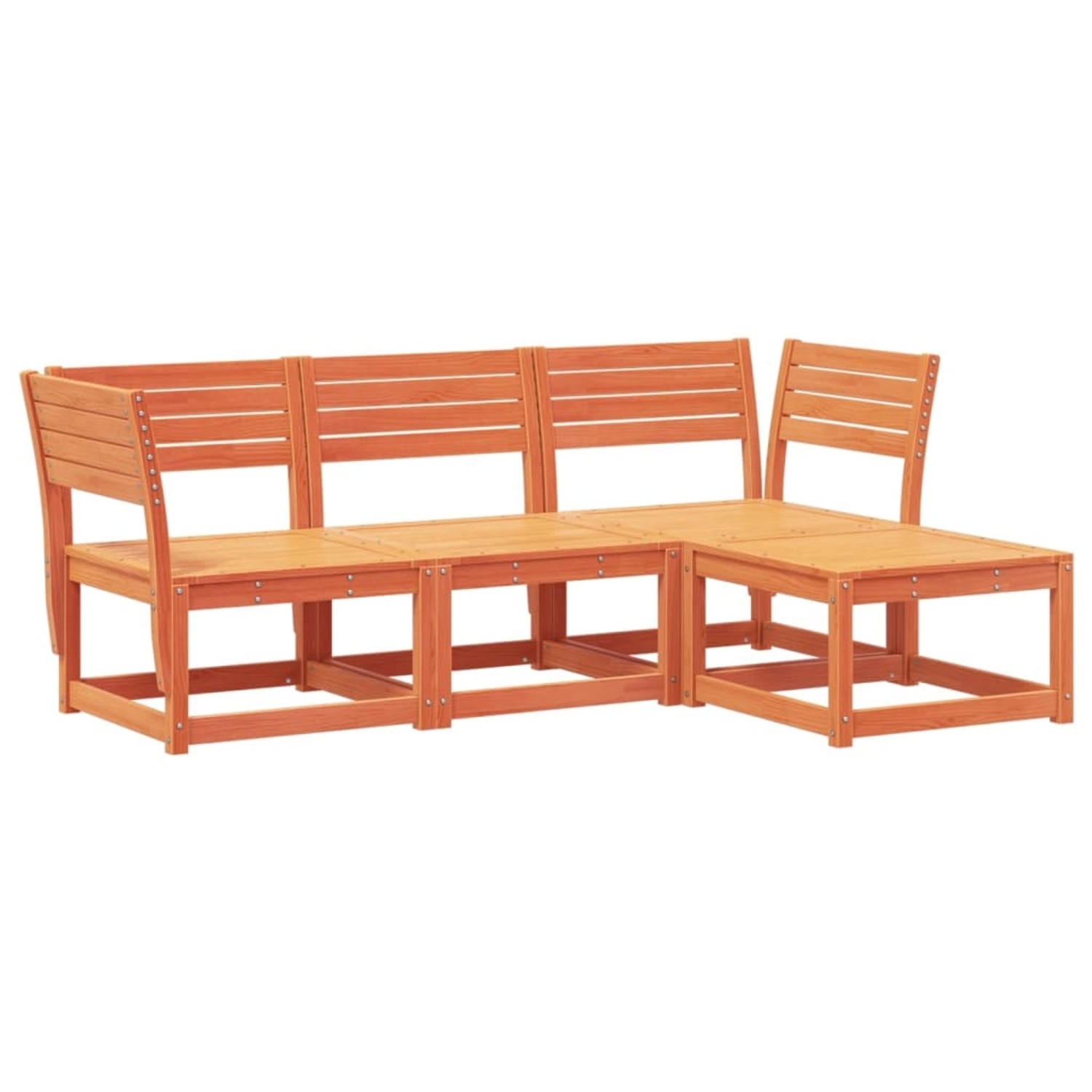 vidaXL 4-tlg Garten-Lounge-Set Wachsbraun Massivholz Kiefer günstig online kaufen