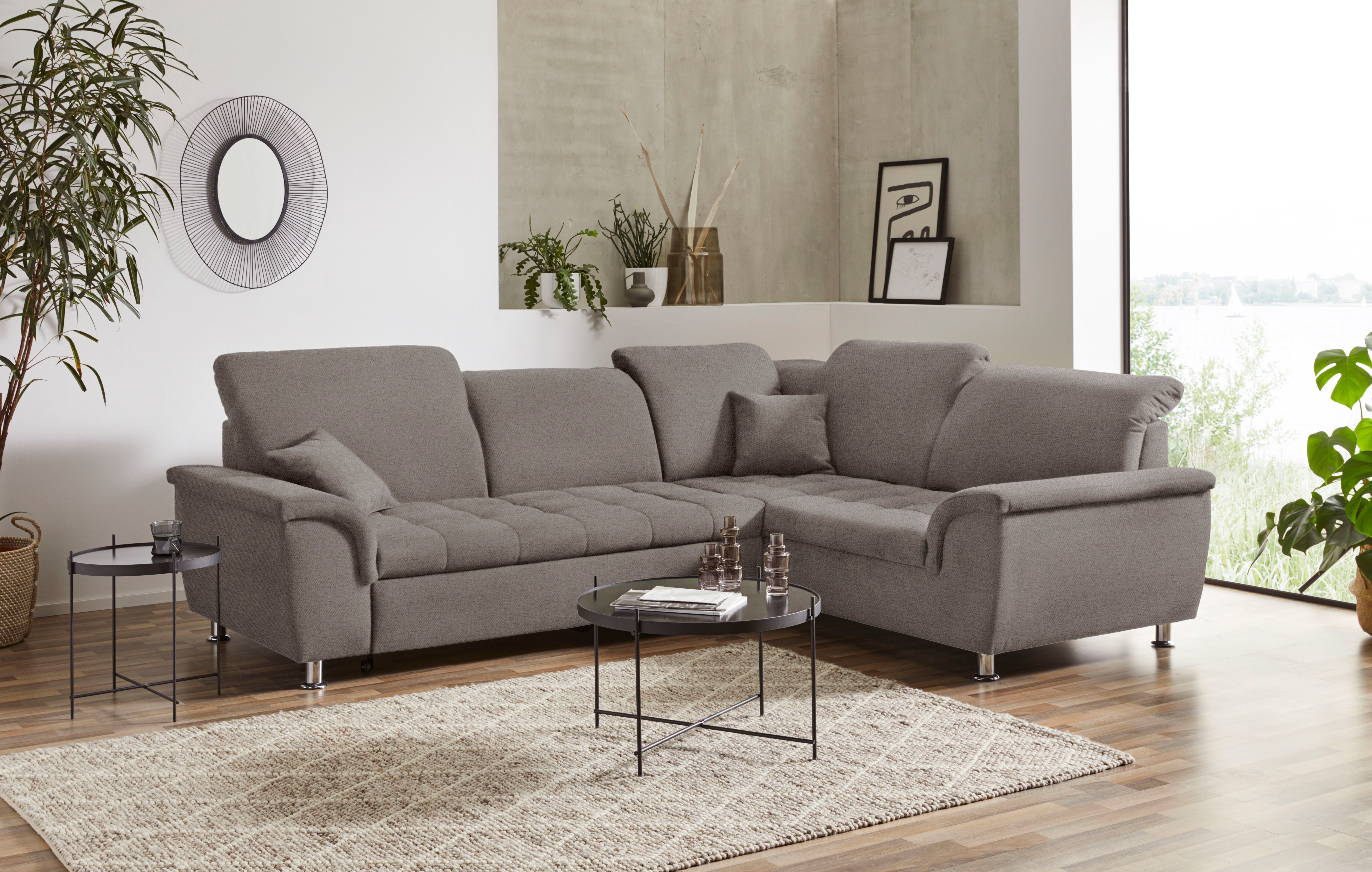 DOMO collection Ecksofa "Franzi, zeitlos und elegant, moderne Sitzheftung, günstig online kaufen
