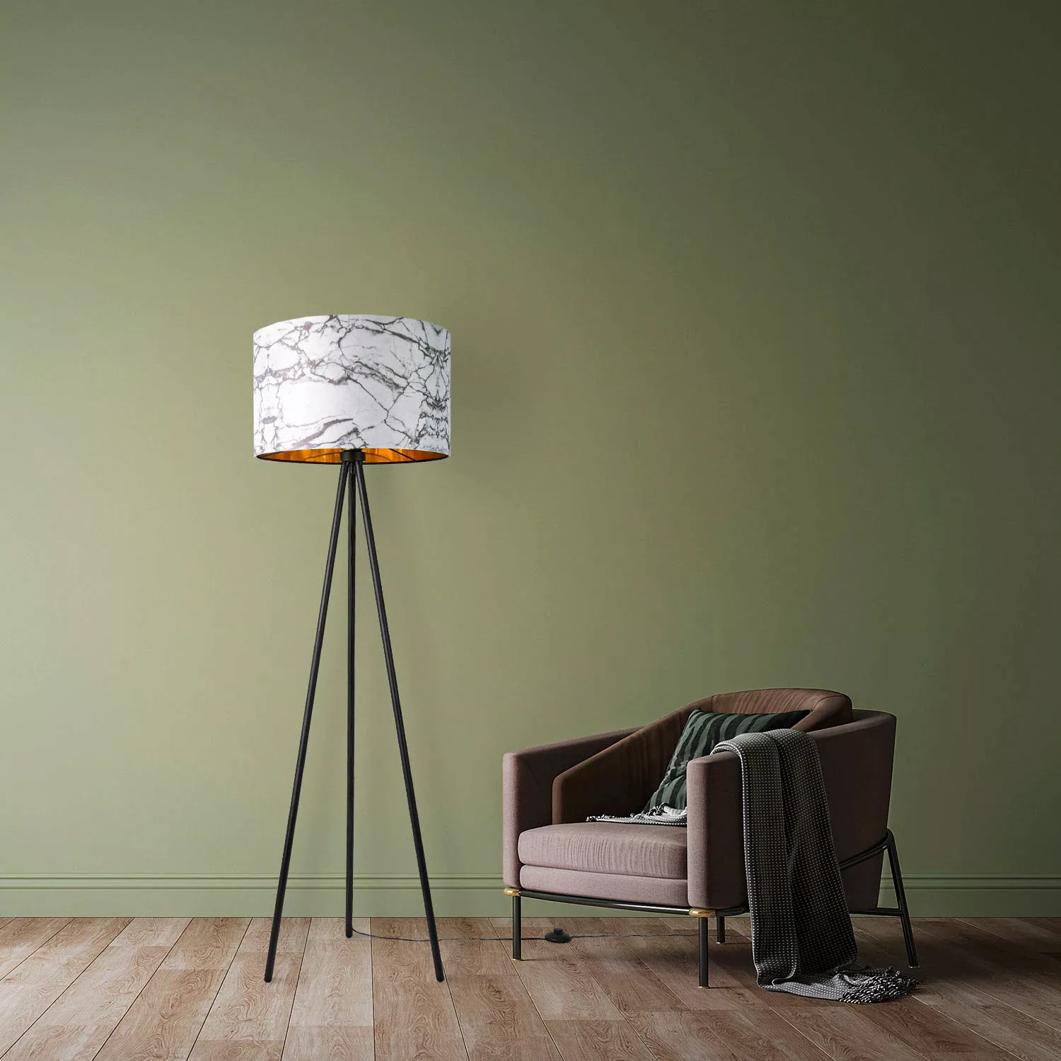Paco Home Stehlampe »Trina Kraft«, Standleuchte Schlafzimmer E27 Marmor Ste günstig online kaufen