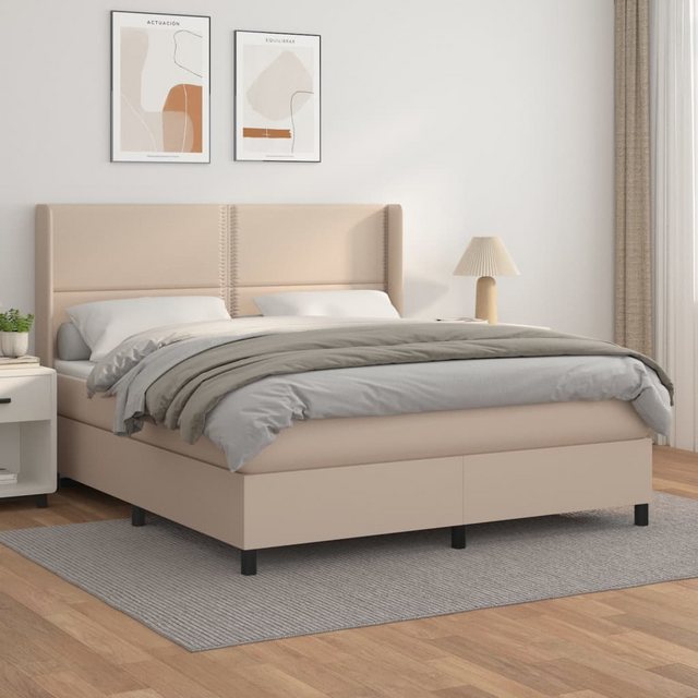 vidaXL Boxspringbett Bett Boxspringbett Kunstleder komplett mit Matratze & günstig online kaufen