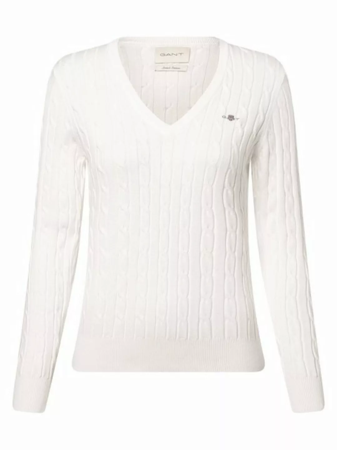 Gant Sweater "Strickpullover STRETCH COTTON CABLE V-NECK" günstig online kaufen