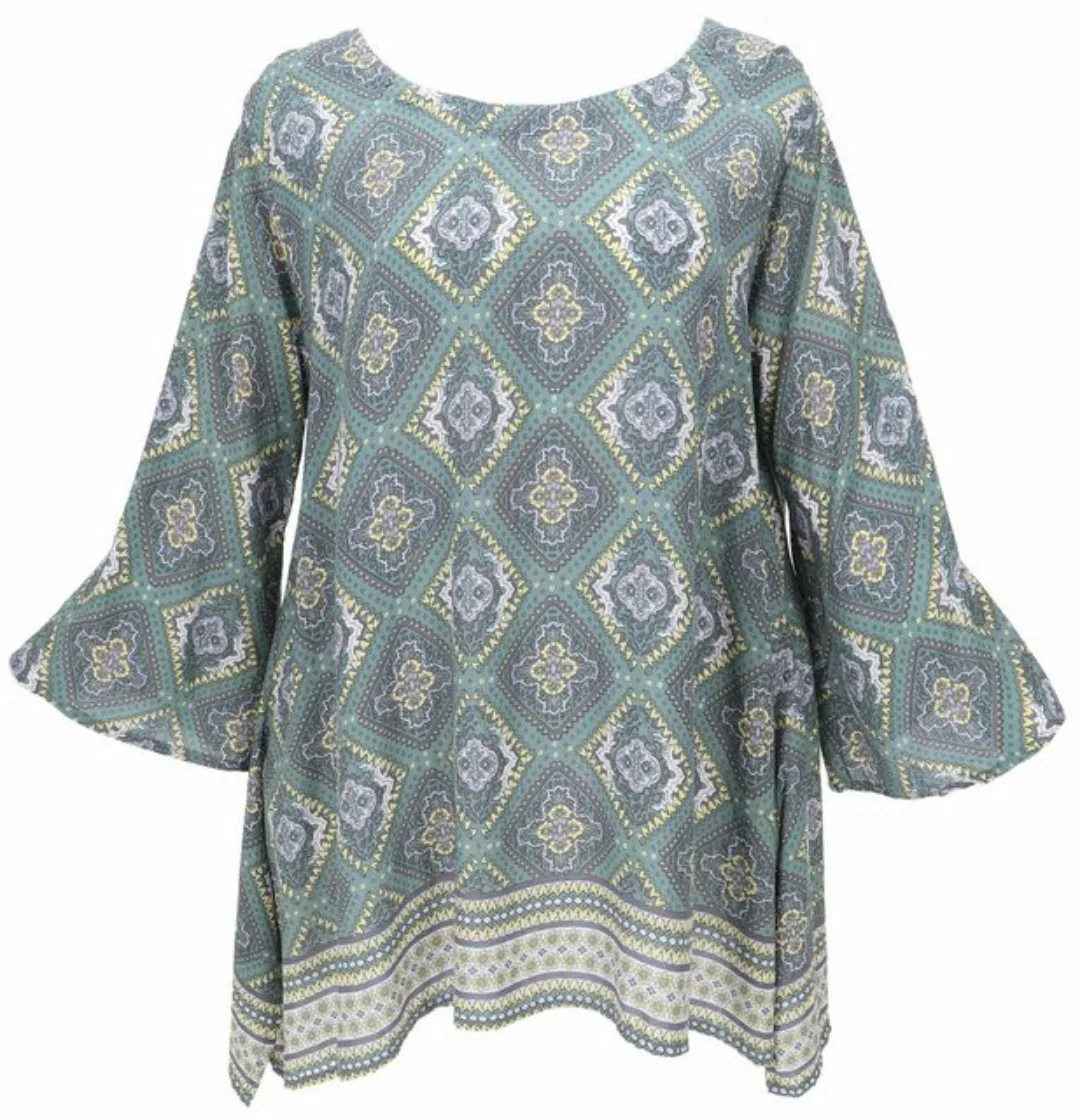 Guru-Shop Longbluse Tunika mit Trompetenärmeln für starke Frauen,.. Festiva günstig online kaufen