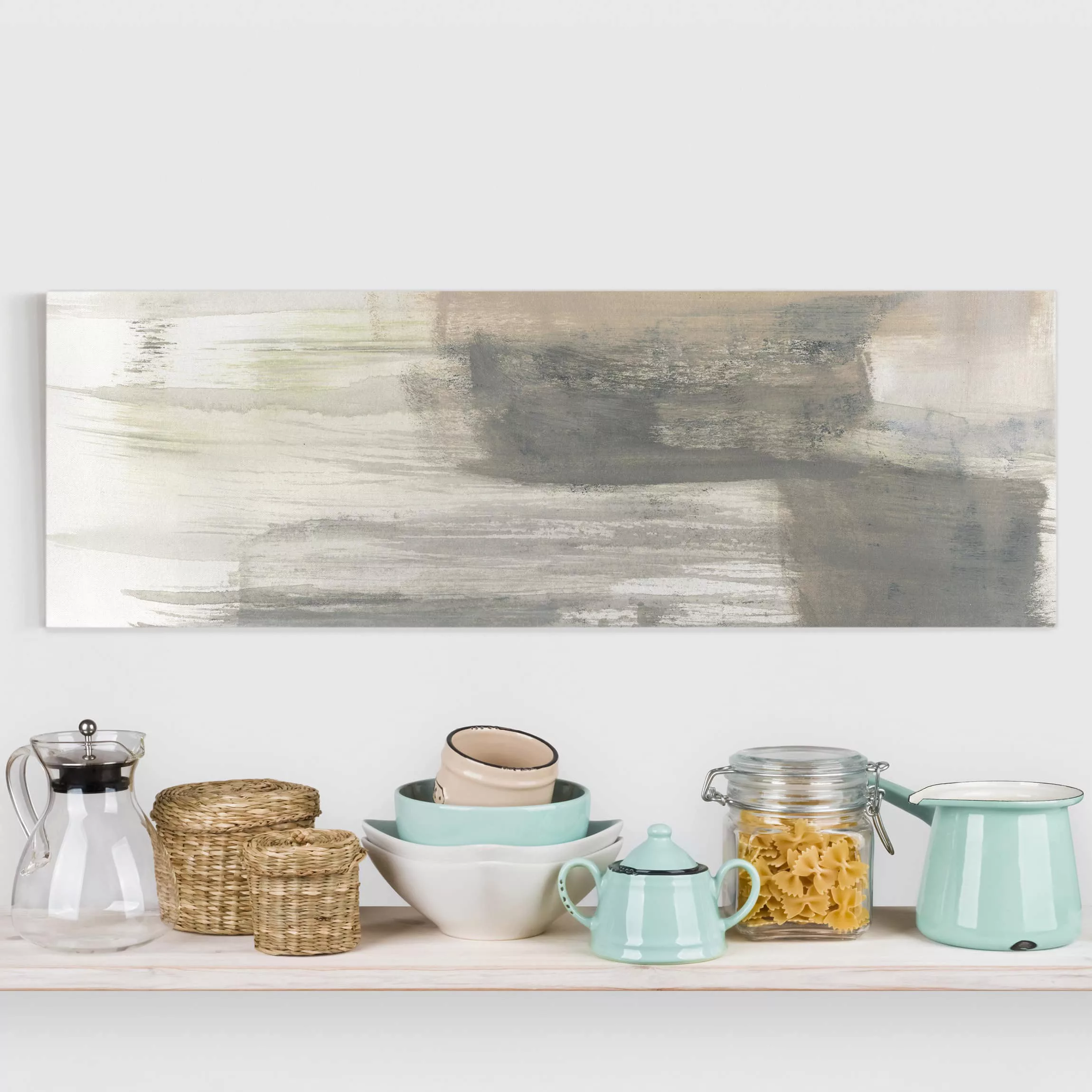 Leinwandbild Abstrakt - Panorama Ein Hauch von Pastell I günstig online kaufen