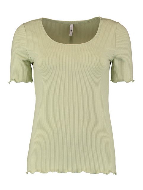 HaILY’S T-Shirt Top Halbarm Shirt Gerippt Rundhals Oberteil 7374 in Grün günstig online kaufen