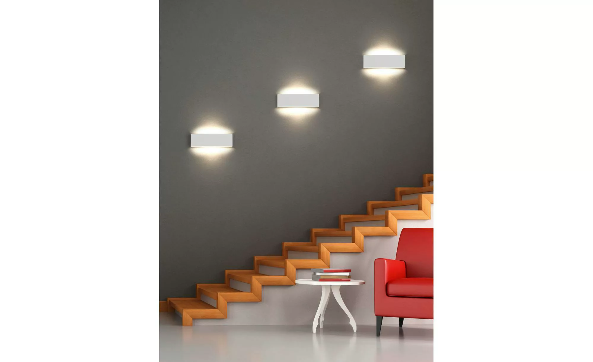 Trio LED-Wandlampe Concha Weiß matt 2-flammig 6 W günstig online kaufen