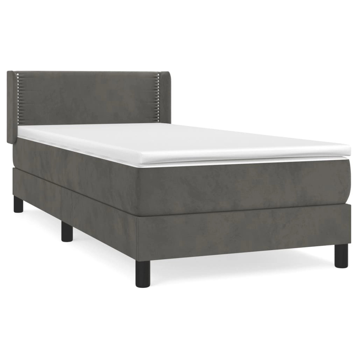 Vidaxl Boxspringbett Mit Matratze Dunkelgrau 100x200 Cm Samt günstig online kaufen