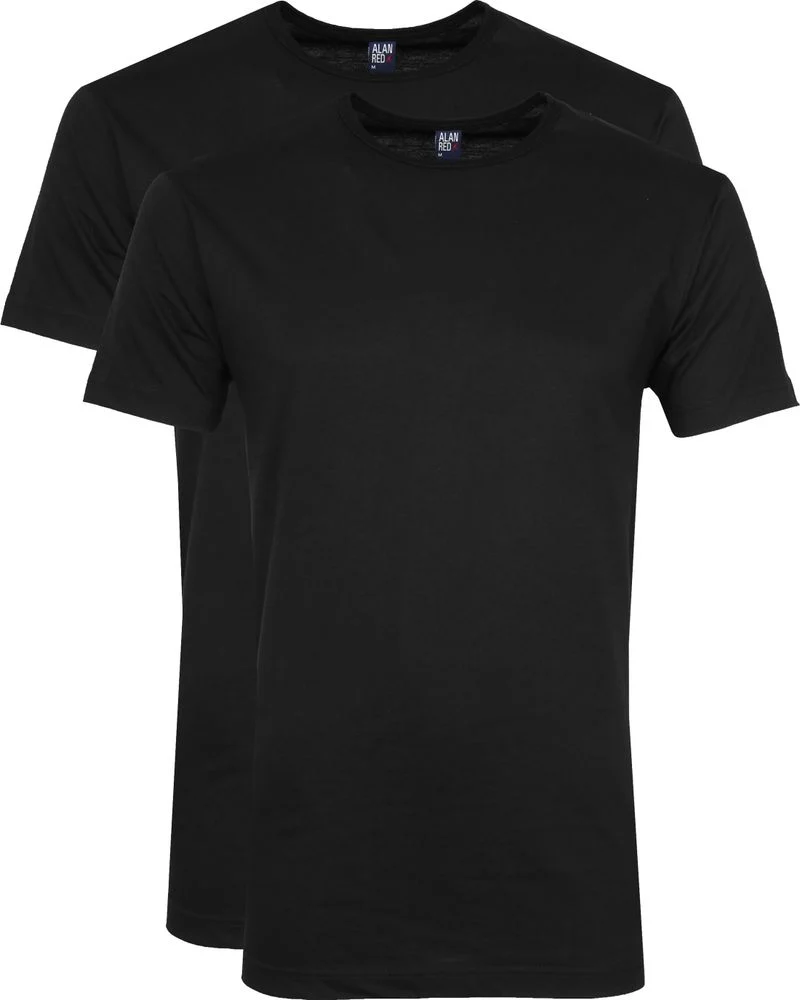 Alan Red Derby O-Ausschnitt T-Shirt Black (2er-Pack) - Größe 3XL günstig online kaufen