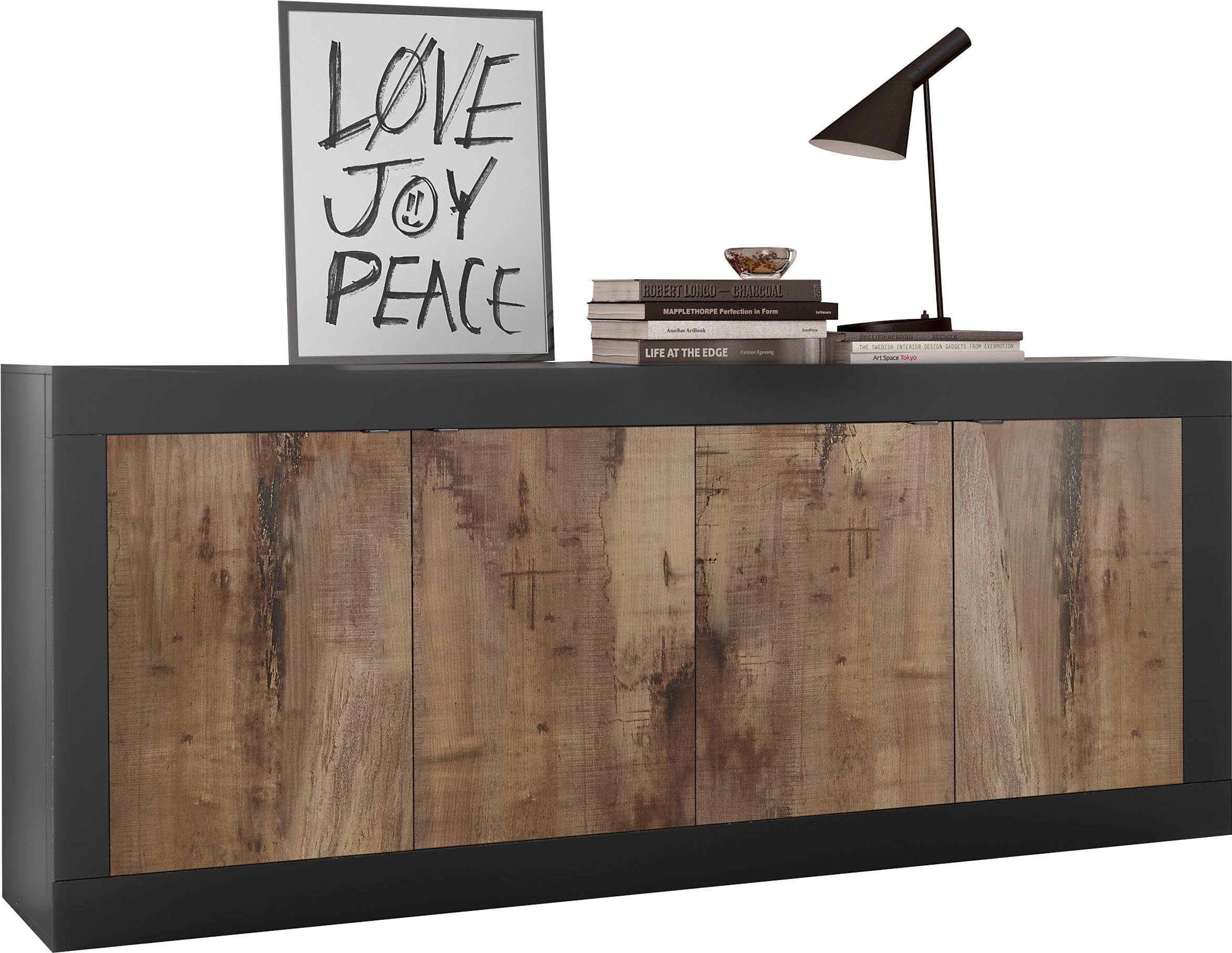 INOSIGN Sideboard "Basic Breite 207 cm, Kommode 4 Türen, Anrichte,", Metall günstig online kaufen