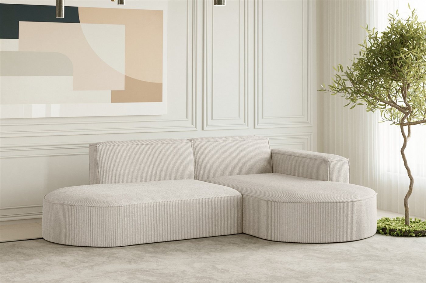 Fun Möbel Ecksofa Designersofa PALMA XS in Stoff Scala oder Noel, Auch mit günstig online kaufen