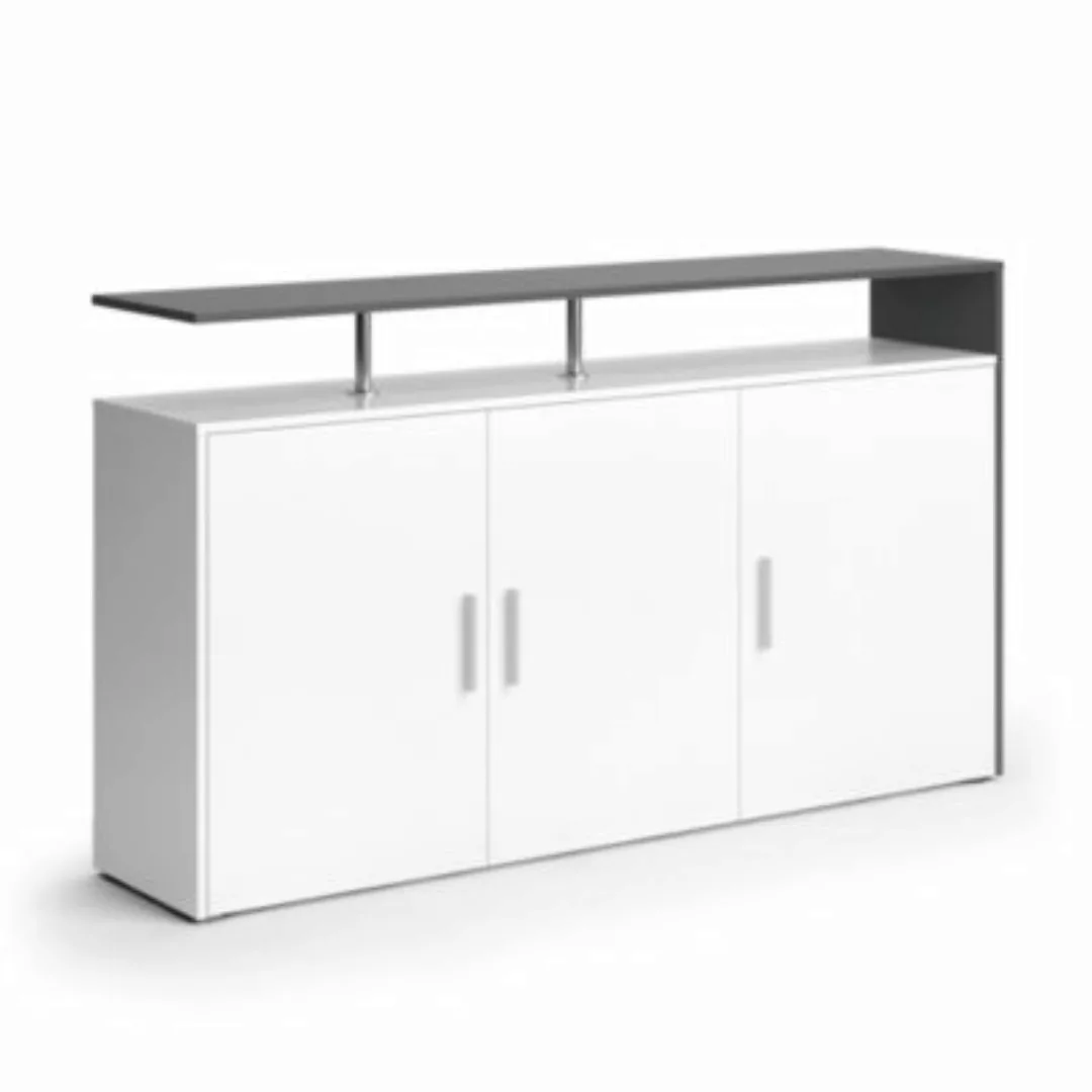 Vicco Sideboard Amato 160 cm Weiß Anthrazit anthrazit günstig online kaufen