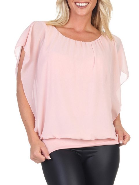 CLEO STYLE Chiffonbluse Damen Bluse 661 36-40 Rosa günstig online kaufen