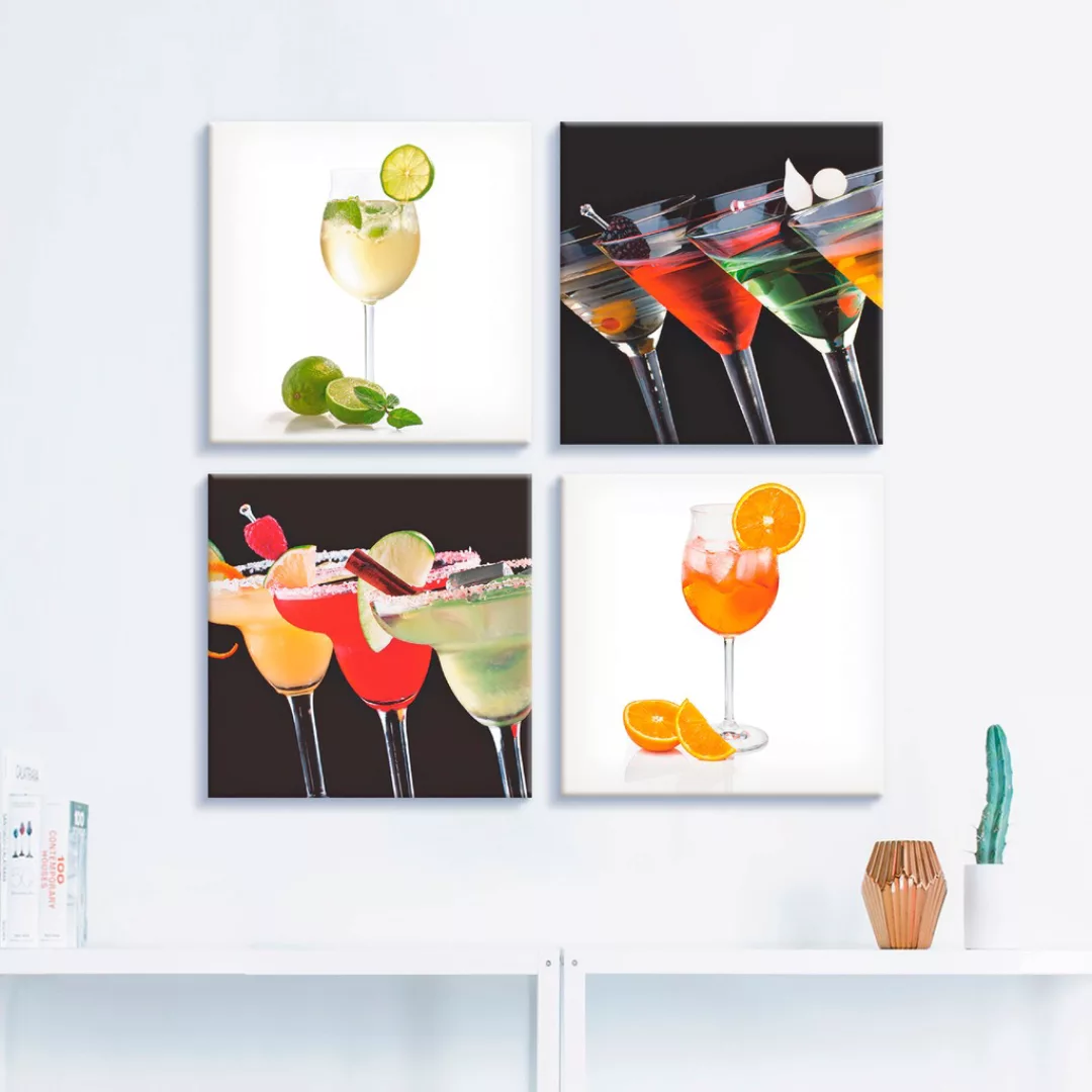 Artland Leinwandbild "Hugo Martinis Margaritas Aperol Spritz", Getränke, (4 günstig online kaufen