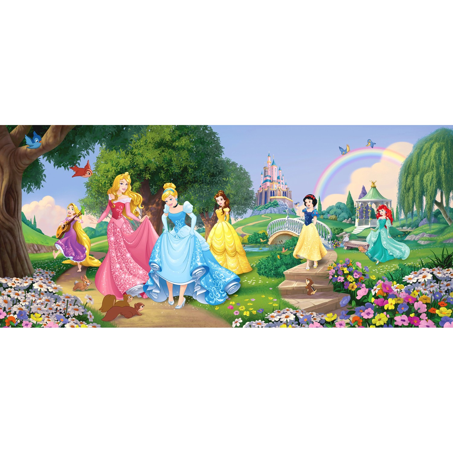 Disney Poster Prinzessinnen Grün Blau und Rosa 202 x 90 cm 600897 günstig online kaufen