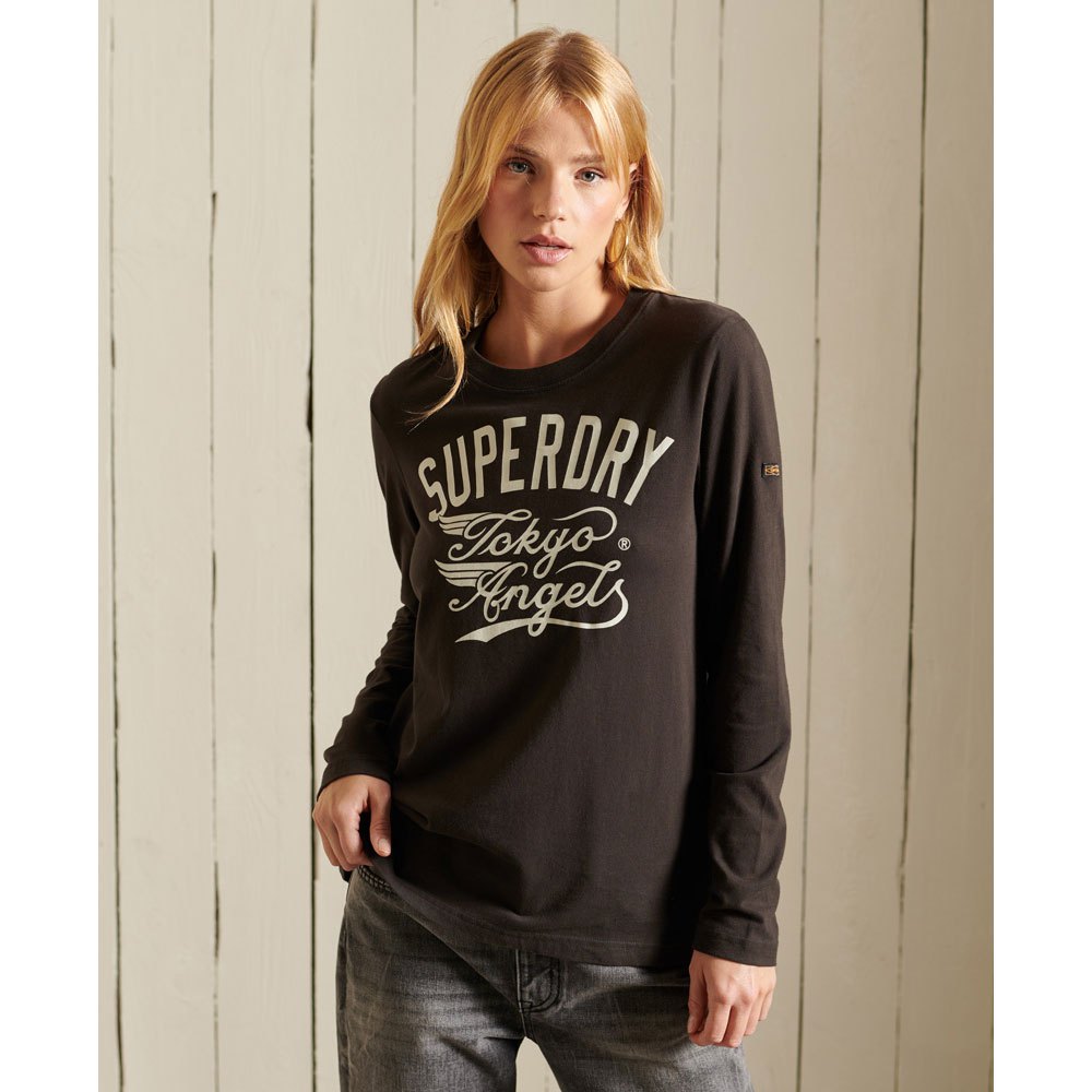 Superdry Script Style Workwear Langarm-t-shirt XS Bison Black günstig online kaufen