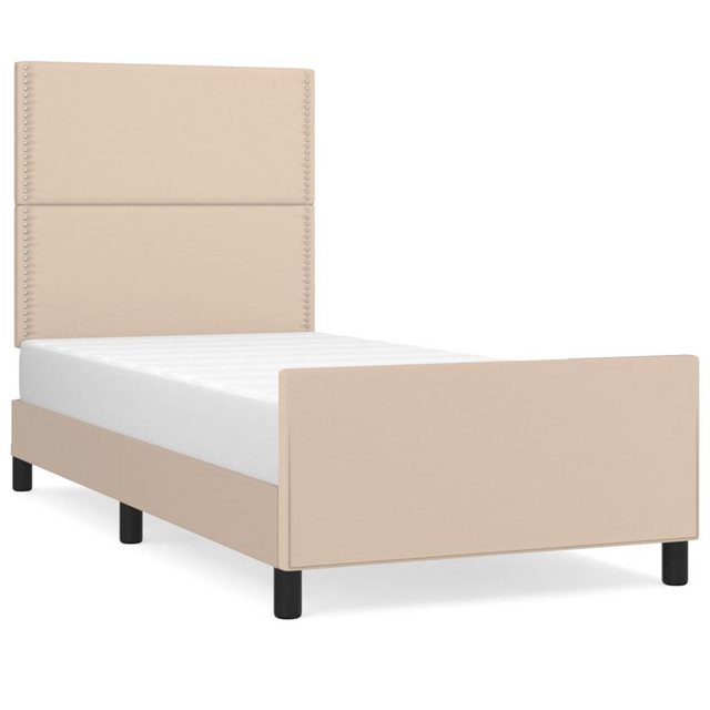 vidaXL Bett, Bettgestell mit Kopfteil Cappuccino-Braun 90x190 cm Kunstleder günstig online kaufen