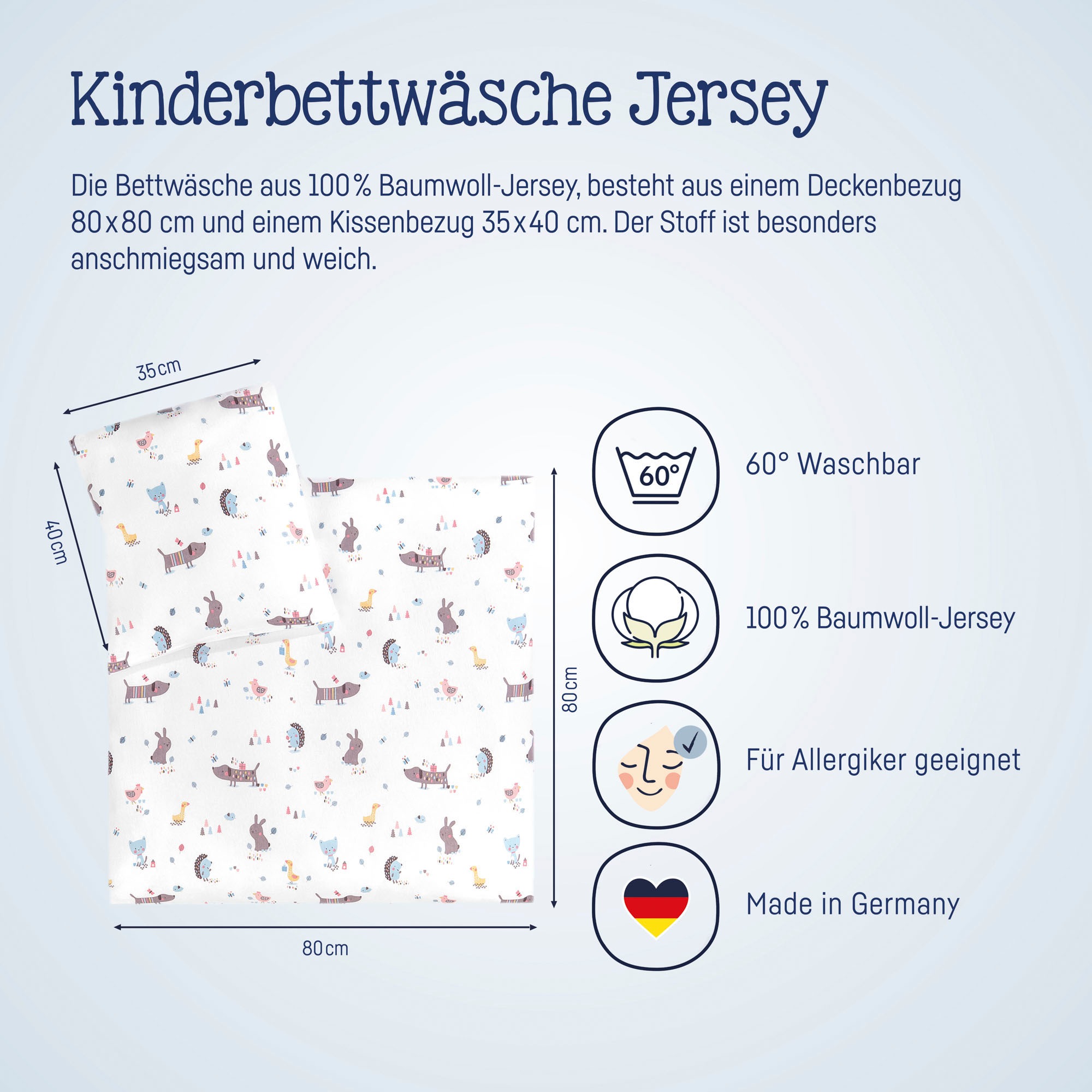 Julius Zöllner Kinderbettwäsche »Crazy Animals«, (2 tlg.), mit unterschiedl günstig online kaufen