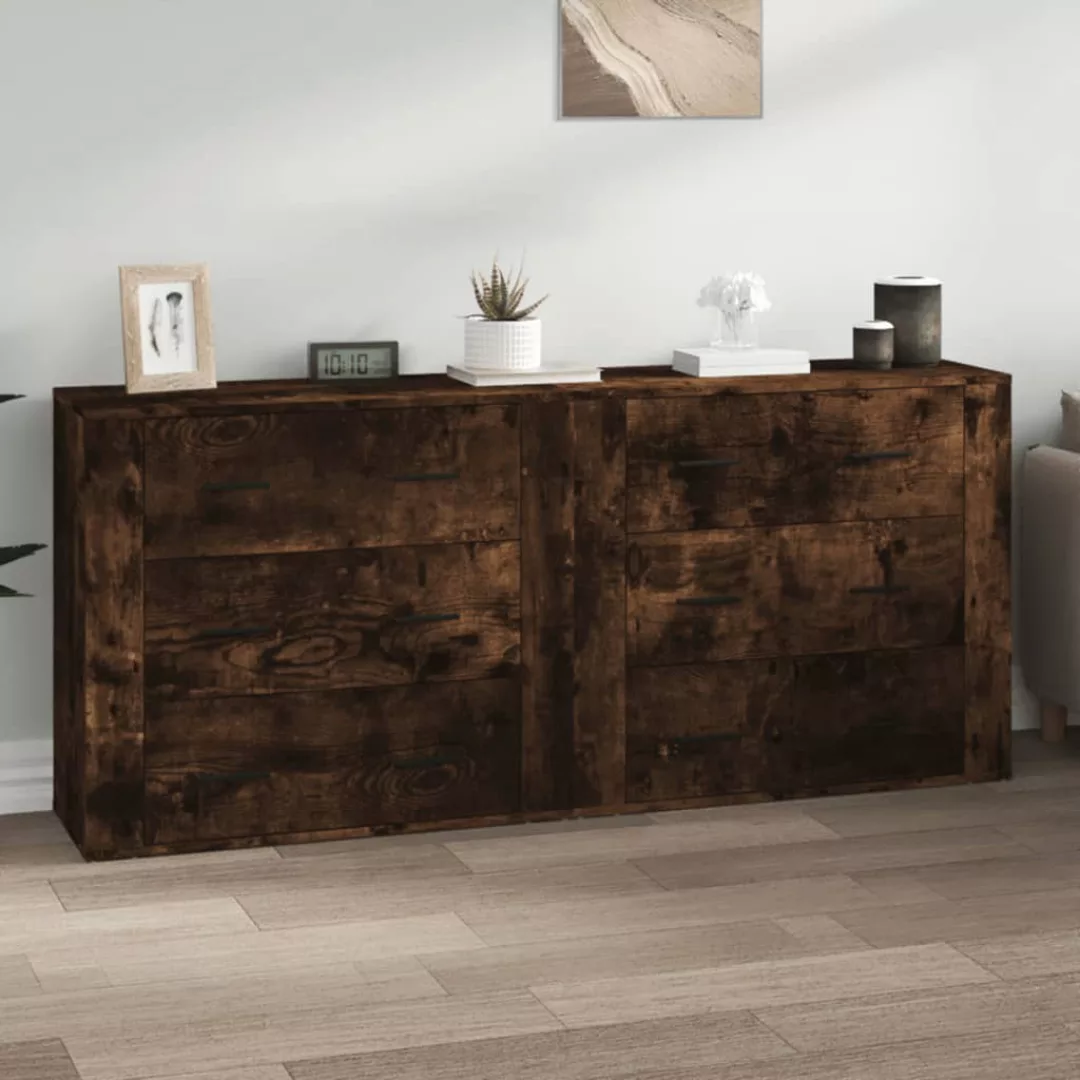 Vidaxl Sideboards 2 Stk. Räuchereiche Holzwerkstoff günstig online kaufen