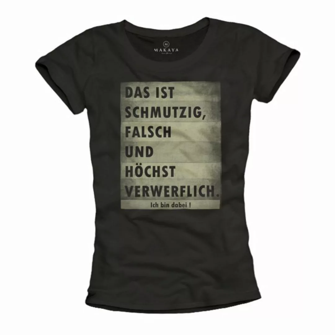 MAKAYA T-Shirt Ausgefallene Damen Oberteile Lustige Sprüche Coole Sommer To günstig online kaufen