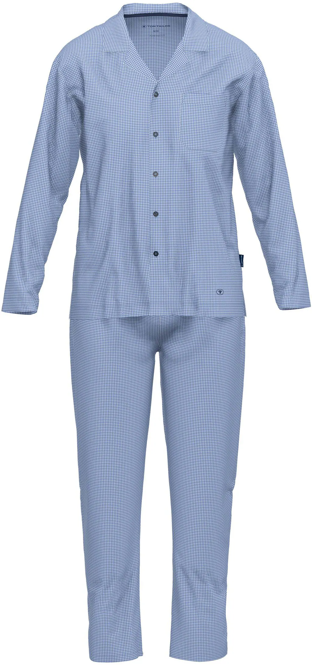TOM TAILOR Pyjama, (2 tlg.), Knopfleiste, Langarm, V-Kragen, lange Hose, kü günstig online kaufen