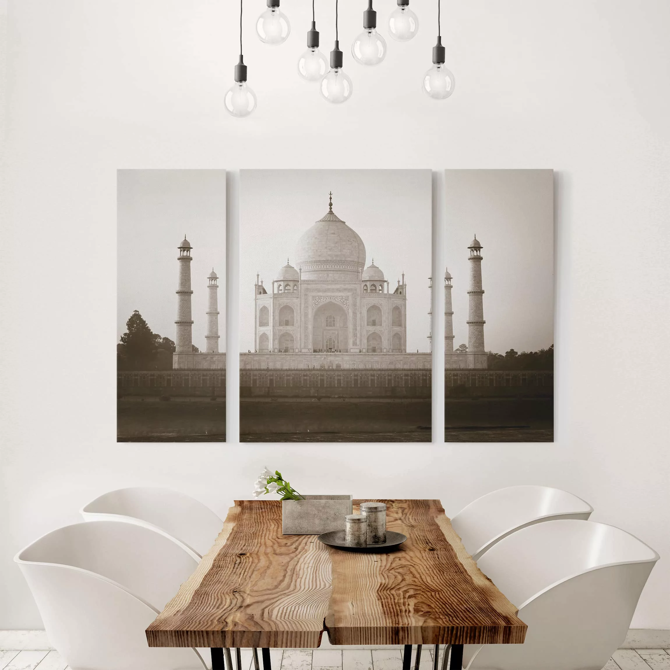 3-teiliges Leinwandbild Architektur & Skyline - Querformat Taj Mahal günstig online kaufen