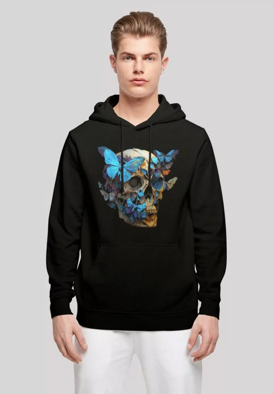 F4NT4STIC Kapuzenpullover "Schmetterling Skull HOODIE", Print günstig online kaufen