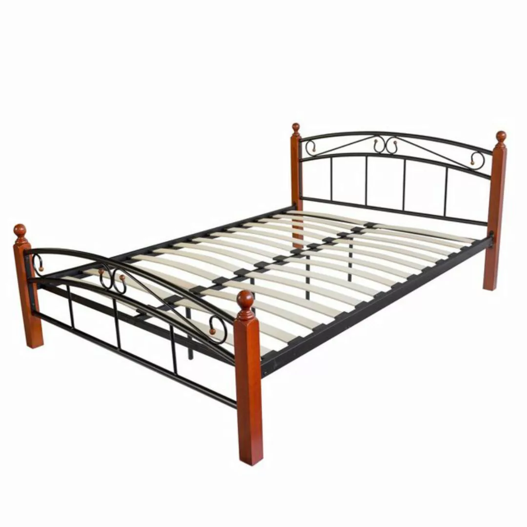 Homestyle4u Metallbett 180 x 200 Bettgestell Doppelbett Bettrahmen Schwarz günstig online kaufen