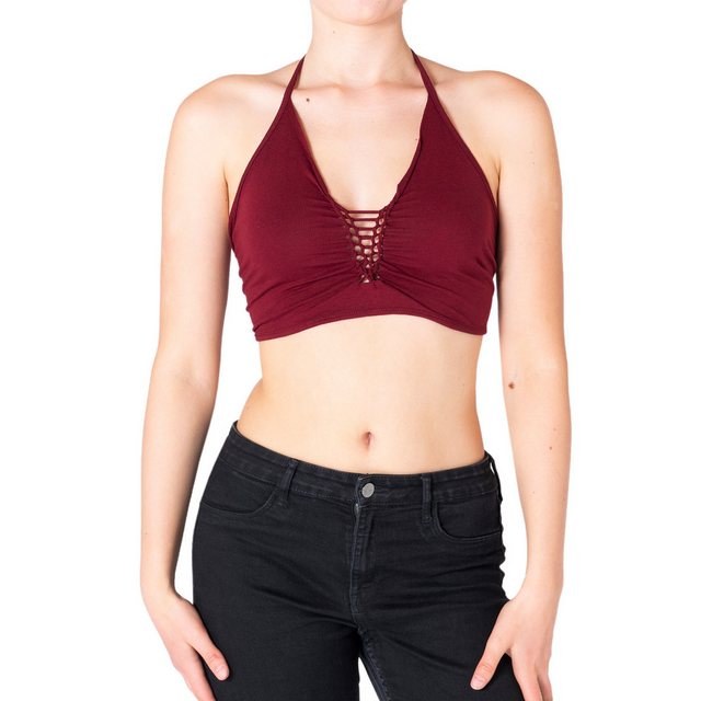 PANASIAM Crop-Top Damen Bademode Triangel Bikini Top mit Bindebändern Sexy günstig online kaufen