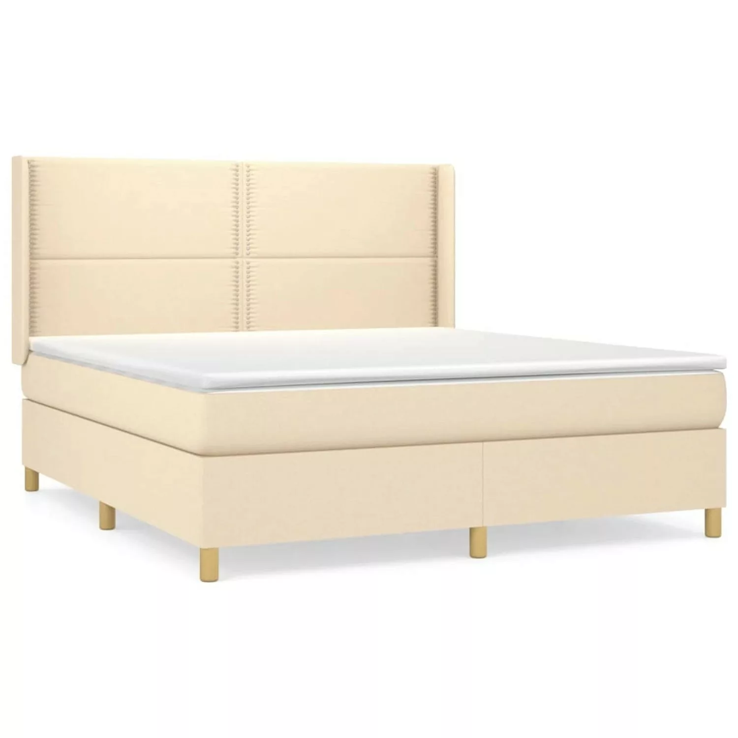 vidaXL Boxspringbett mit Matratze Creme 180x200 cm Stoff1377818 günstig online kaufen