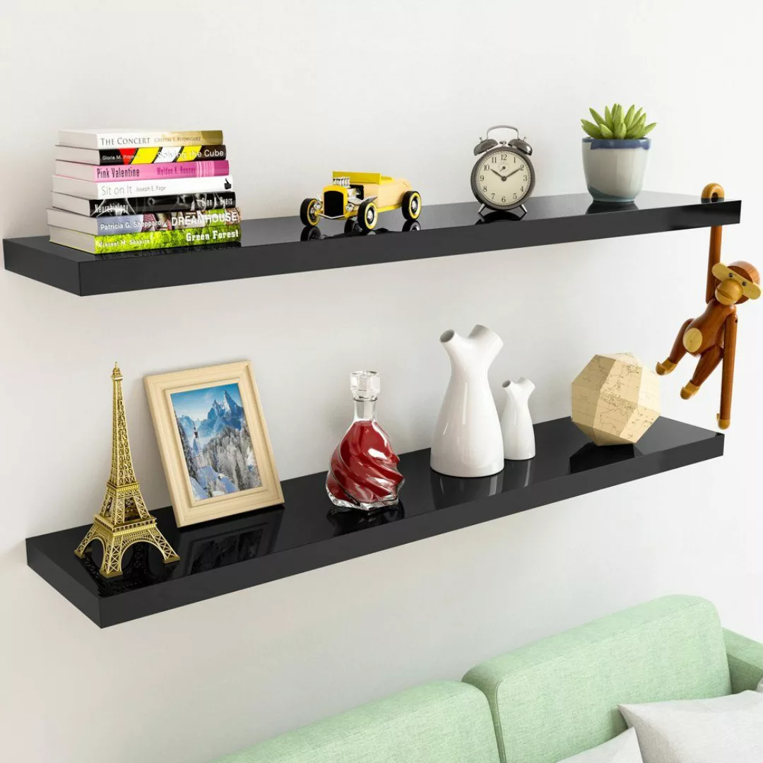 Casaria Wandboard, Schwarz Hängeregal mit Halterung günstig online kaufen
