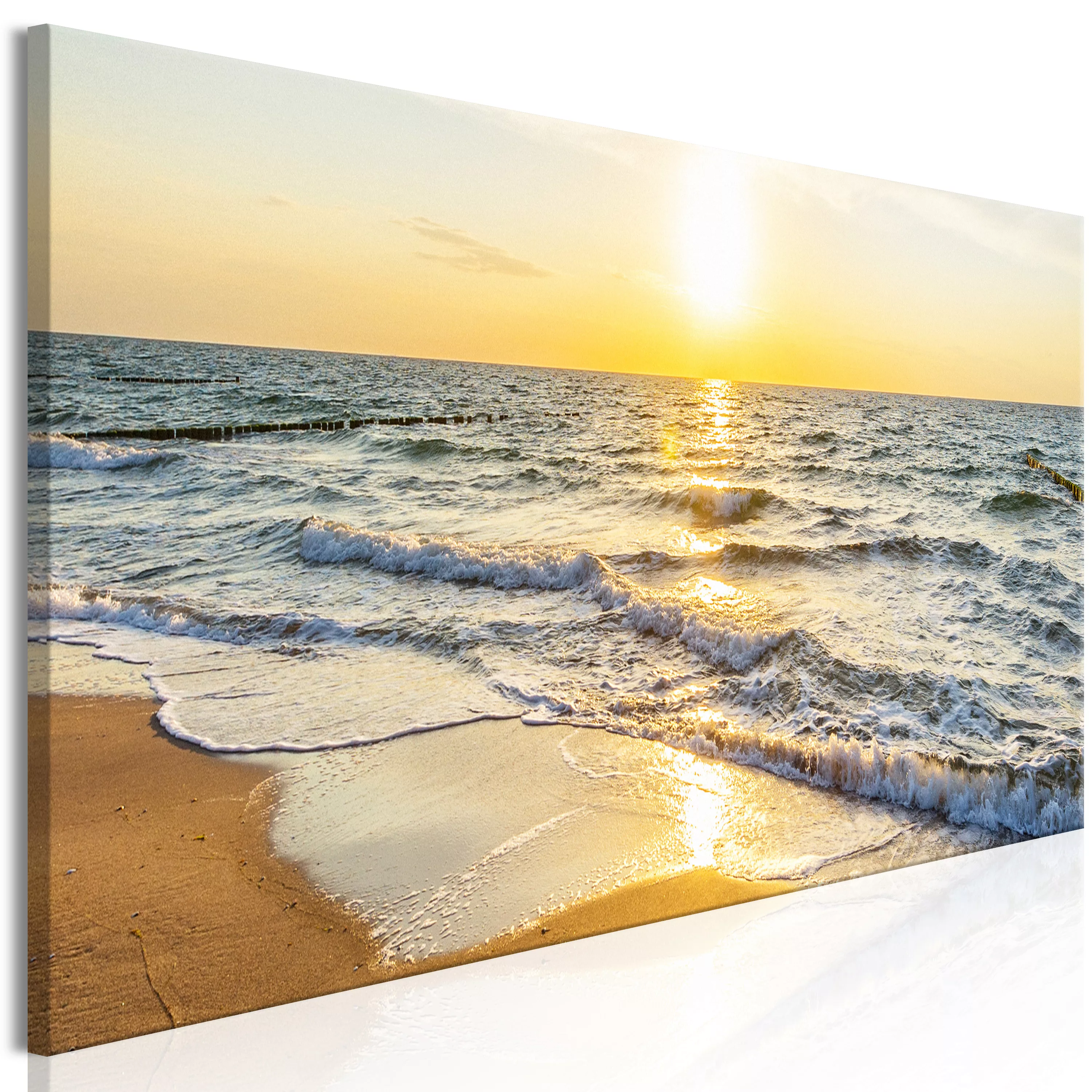 Wandbild - Calm Waves (1 Part) Narrow Golden günstig online kaufen