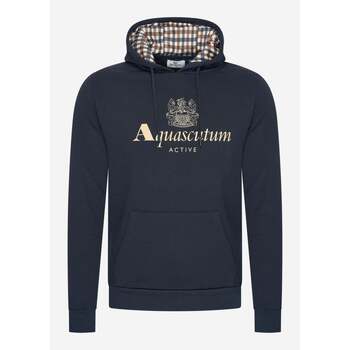 Aquascutum  Sweatshirt Active big logo hoodie - navy günstig online kaufen