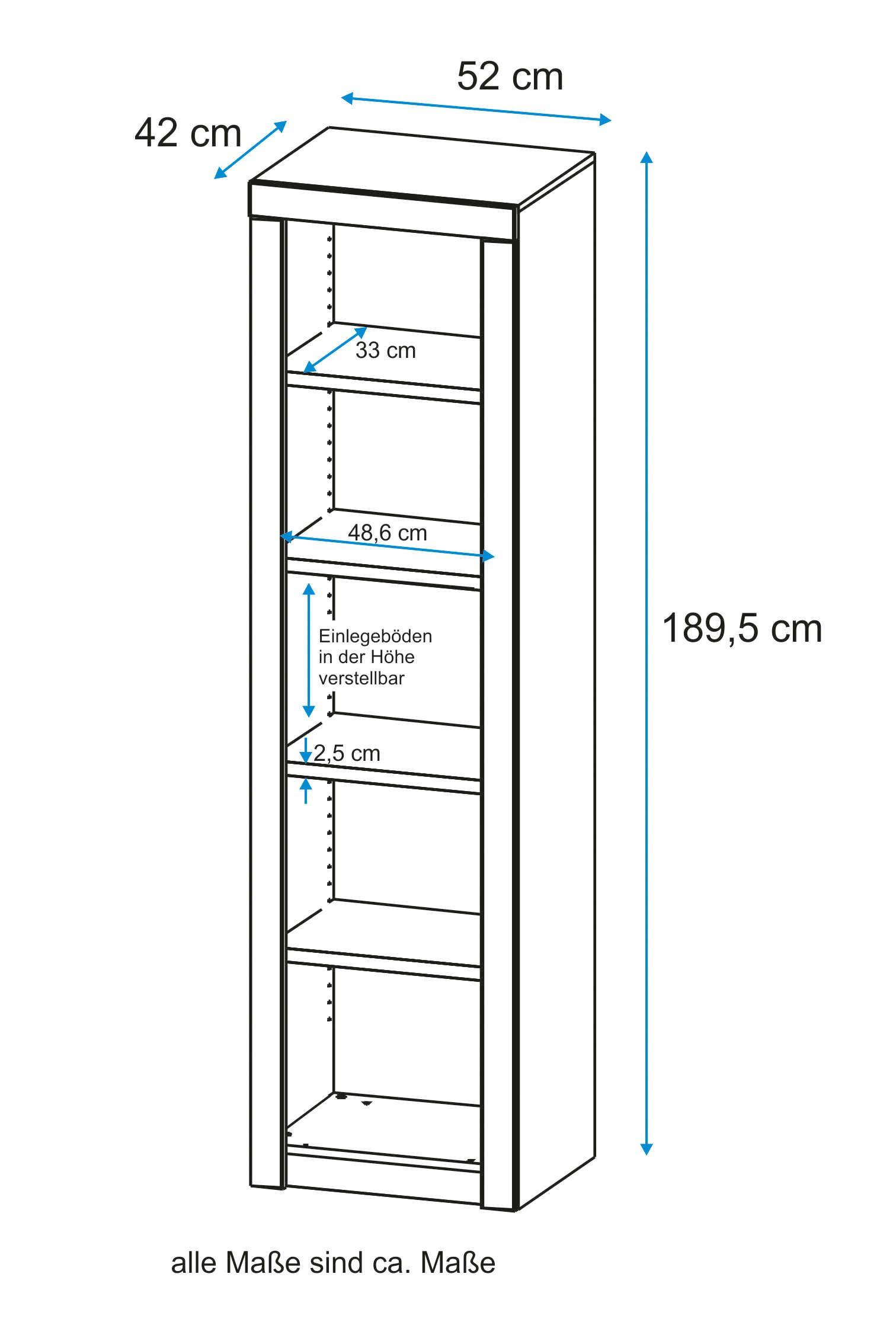 VOGL Möbelfabrik Aktenregal "Toronto", Breite 52cm/90cm, Made in Germany günstig online kaufen