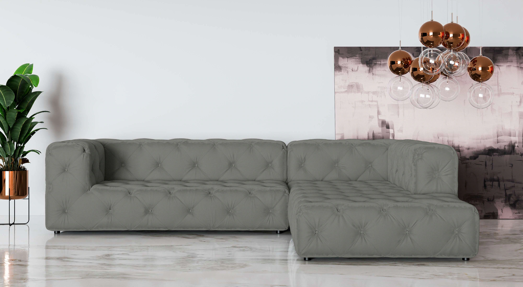 Places of Style Ecksofa "FOLLINA", L-Form, mit klassischer Chesterfield-Kno günstig online kaufen