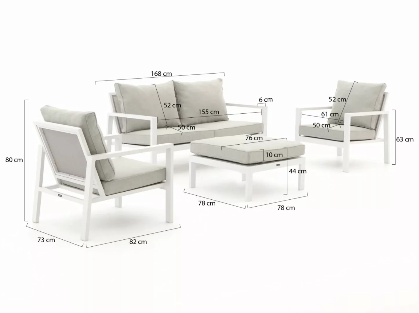 Manifesto Alzano Sessel-Sofa Lounge-Set 4-teilig günstig online kaufen