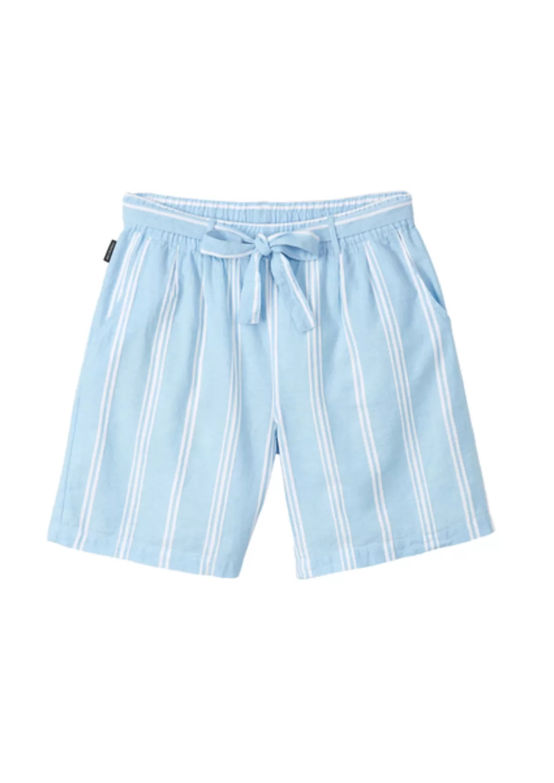 Kurze Frauen Hose Aus Leinen-baumwoll-gemisch | Shorts #Stripes günstig online kaufen