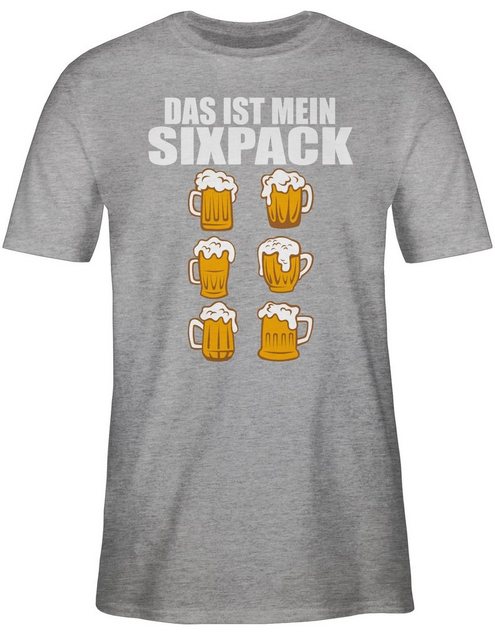 Shirtracer T-Shirt Das ist mein Sixpack - Bier - weiß Mode für Oktoberfest günstig online kaufen