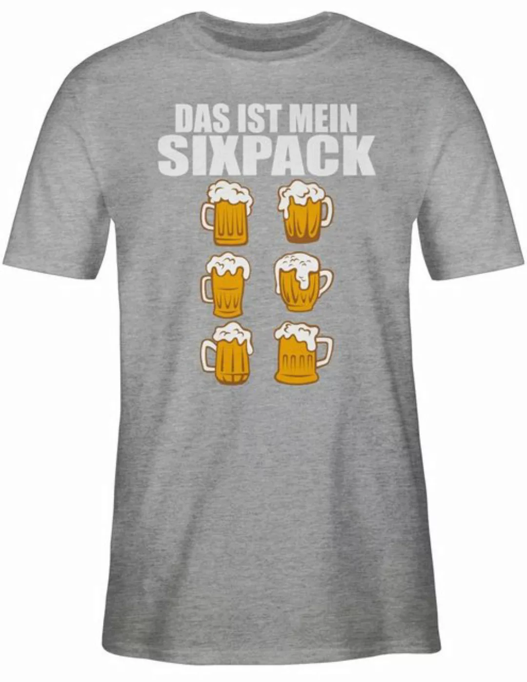 Shirtracer T-Shirt Das ist mein Sixpack - Bier - weiß Mode für Oktoberfest günstig online kaufen